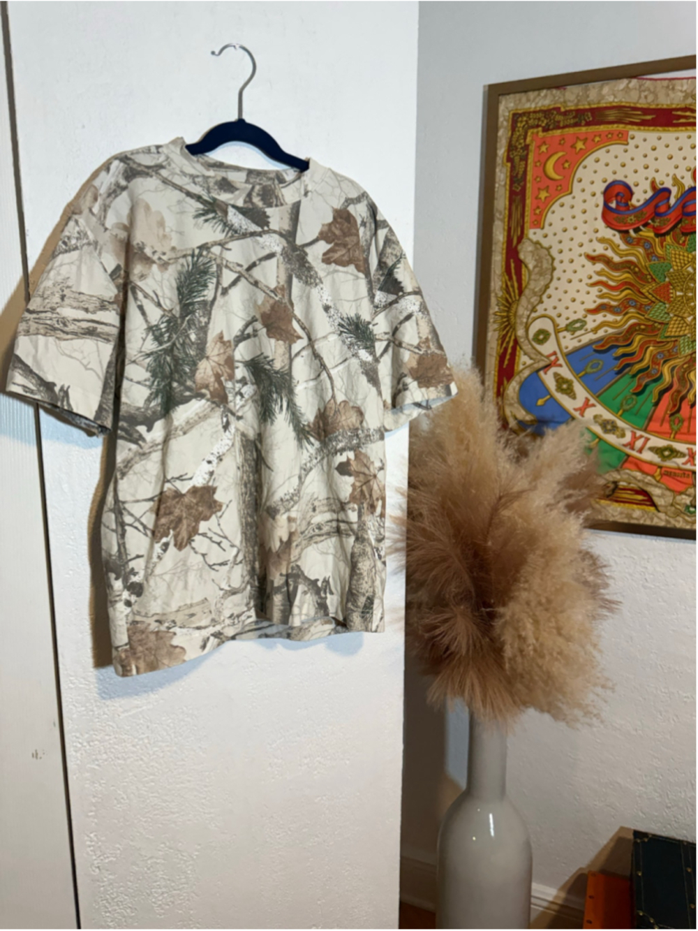 Preowned, Men’s Hollister Camo Print Short Sleeve Tee, Size XS, Beige and Green
